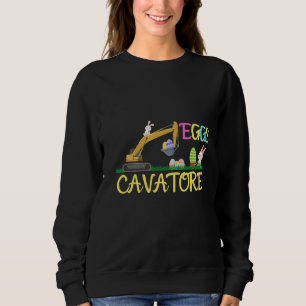 Eggscavator Happy Easter Excavator Hunting Egg Ki Sweatshirt