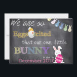 Eggscited Easter Pregnancy Announcement<br><div class="desc">We are so "Eggscited" that our own little Bunny is due in XXX
Cute and perfect way announcing to family and friends that your little one is on the way around Easter and spring time!</div>
