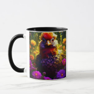 Eggsellent Vibes!   Pretty Colourful Chicken Art Mug