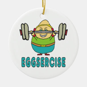 Eggsercise Egg Pun Exercise Ceramic Ornament