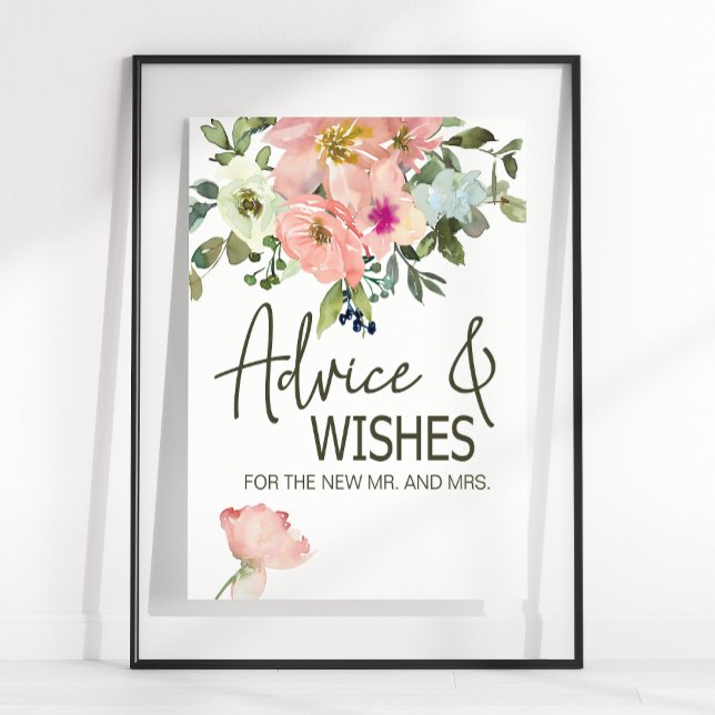 Eggshell and Blush Floral Wedding Card & Gifts Poster (Creator Uploaded)