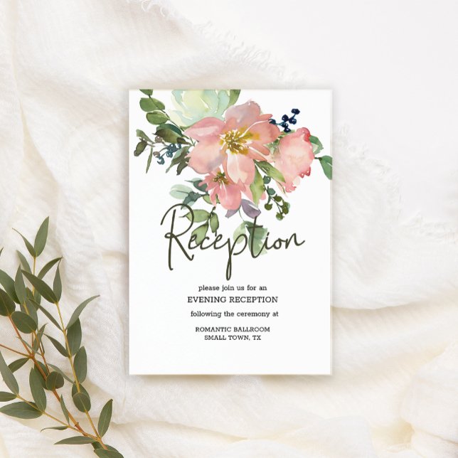 Eggshell and Blush Floral Wedding Enclosure Card (Creator Uploaded)
