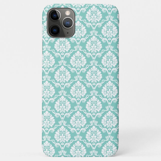 Eggshell Blue Damask Case-Mate iPhone Case (Back)