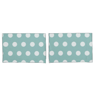 Eggshell Blue Geometric White Polka Dots       Pillowcase
