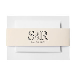Eggshell Elegance Wedding Belly Band Invitation Belly Band