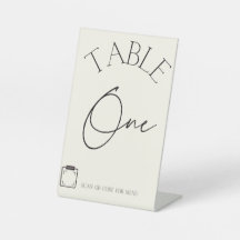 Eggshell Minimalist Aesthetic Wedding Table Number