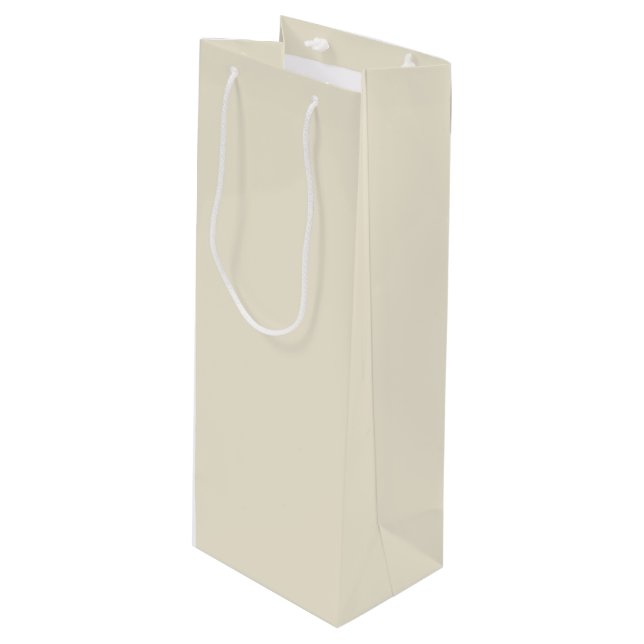 Eggshell Solid Colour Wine Gift Bag (Front Angled)