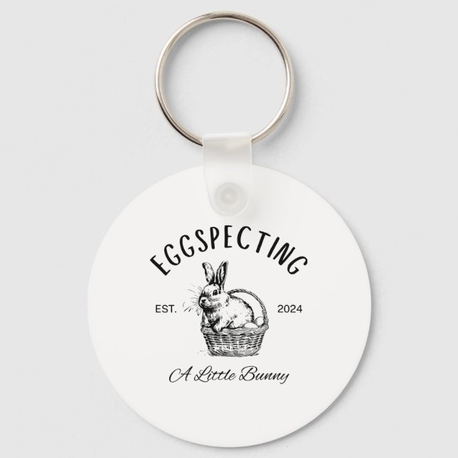 Eggspecting A Little Bunny Easter Ba  Key Ring (Front)
