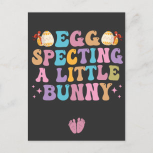 Eggspecting a Little Bunny Easter Pregnancy Gift Announcement Postcard