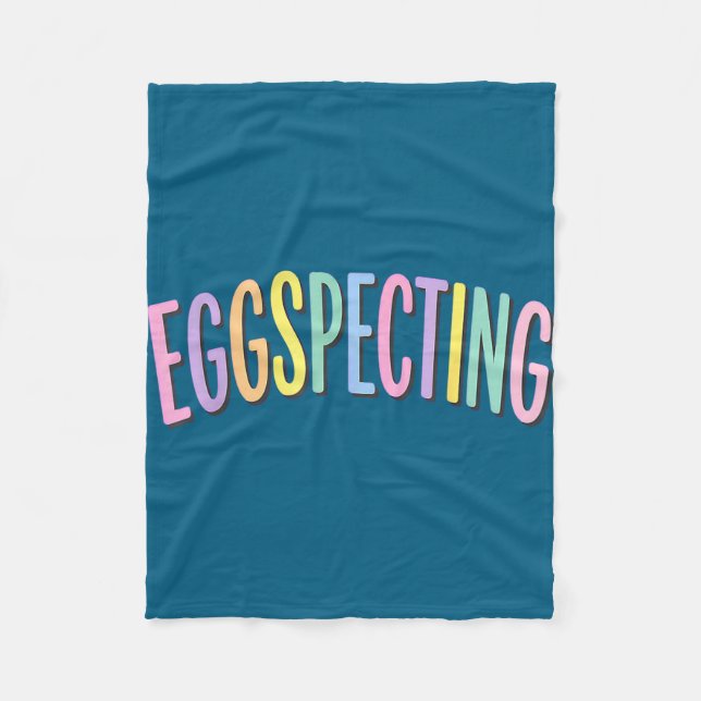 Eggspecting easter expecting parents pregnancy fleece blanket (Front)