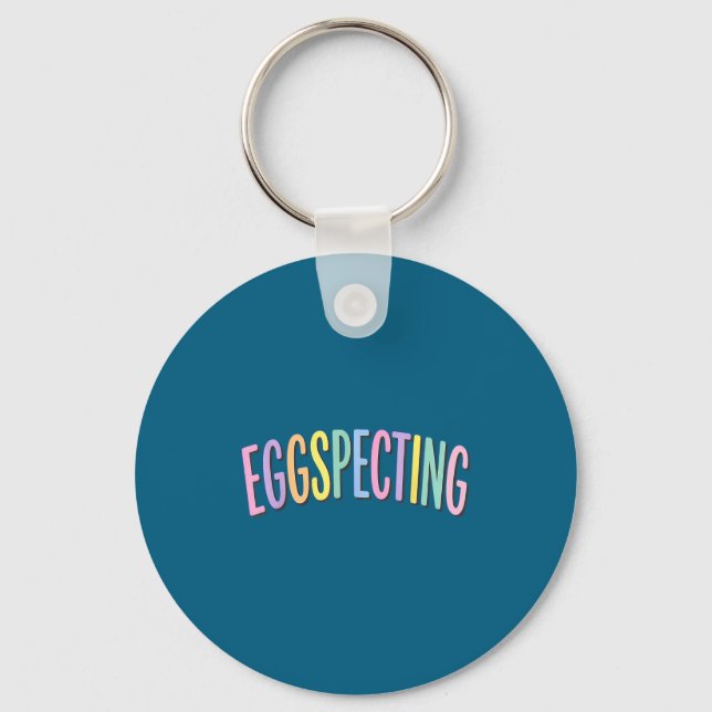 Eggspecting easter expecting parents pregnancy key ring (Front)