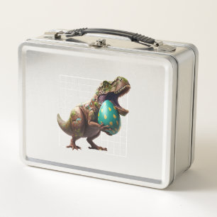 Eggspert Easter Eggs Hunt Dinosaur Easter Bunnies  Metal Lunch Box