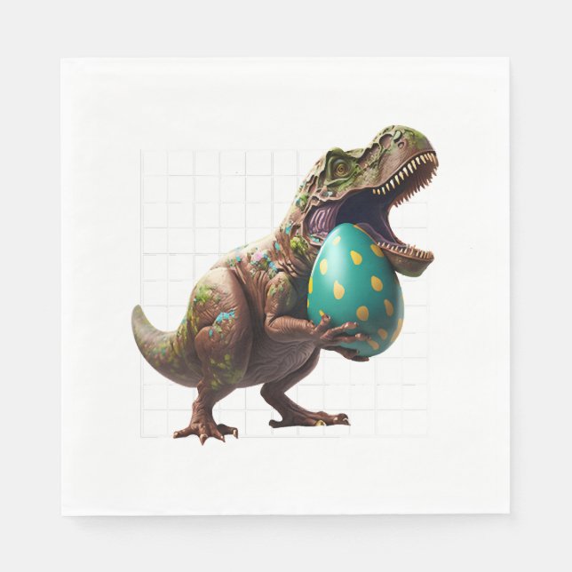 Eggspert Easter Eggs Hunt Dinosaur Easter Bunnies  Napkin (Front)