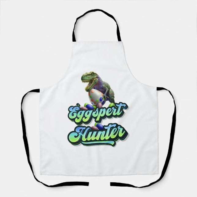 Eggspert Easter Eggs Hunter Easter Dinosaur Egg   Apron (Front)