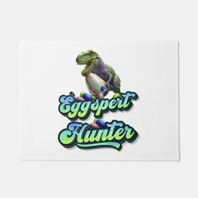 Eggspert Easter Eggs Hunter Easter Dinosaur Egg   Doormat (Front)