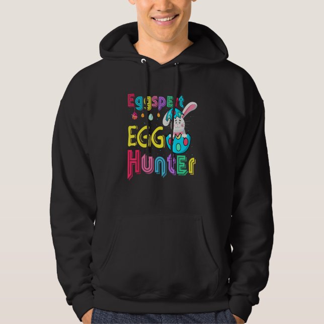 Eggspert Egg Hunter Happy Easter Day Hoodie (Front)