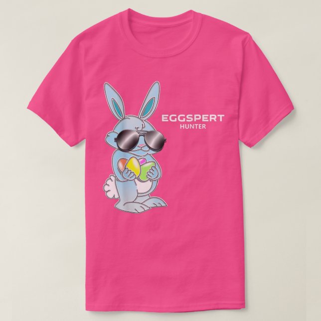 Eggspert Hunter Egg Hunt Cool Easter Bunny Funny  T-Shirt (Design Front)