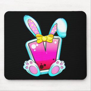 Eggstra Cute Easter Bunny Ears Coquette Bow Letter Mouse Pad