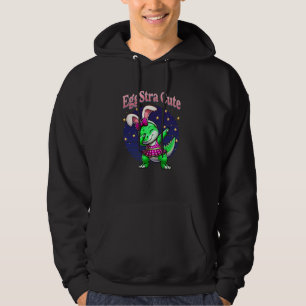 Eggstra Cute Easter Bunny T-Rex Dinosaur Dabbing G Hoodie