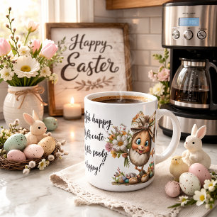Eggstra Happy Easter Art with Customizable Name Coffee Mug