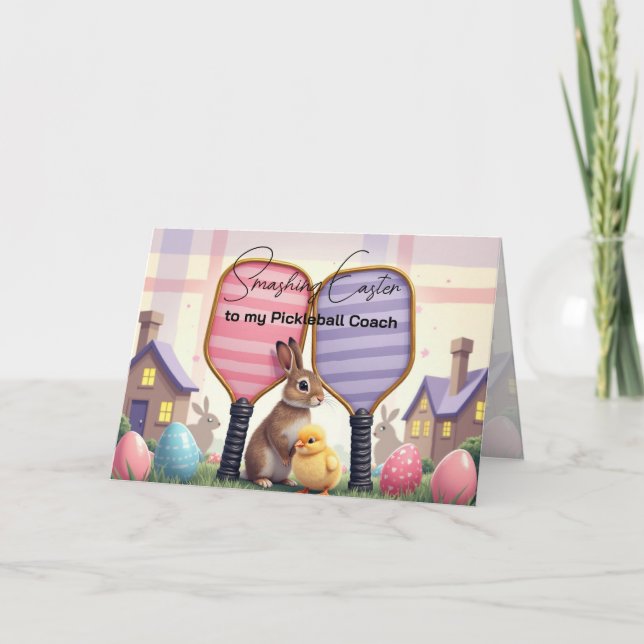 Eggstraordinary Pickleball Easter Holiday Card (Front)