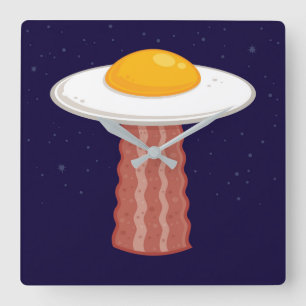 Eggstraterrestrial Square Wall Clock