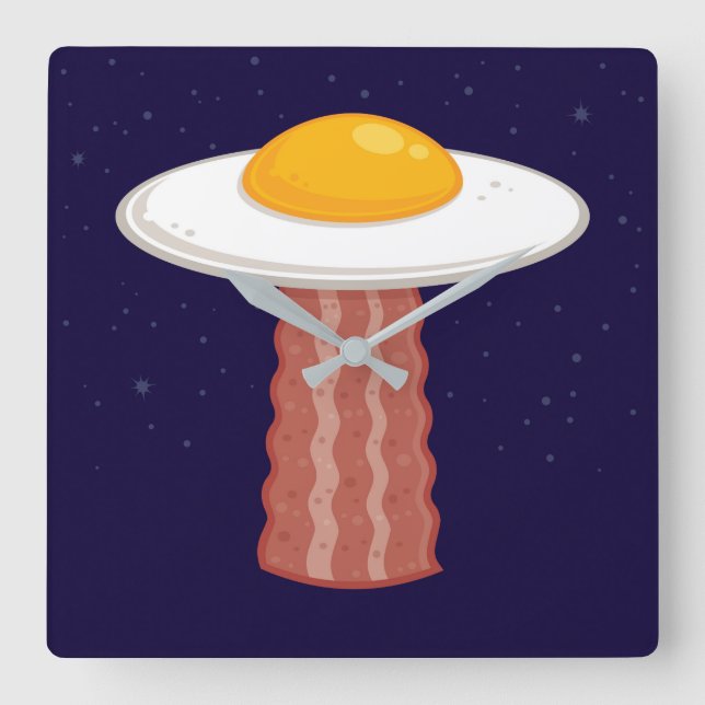 Eggstraterrestrial Square Wall Clock (Front)