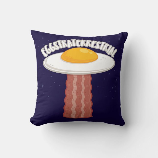 Eggstraterrestrial With Text Cushion (Front)