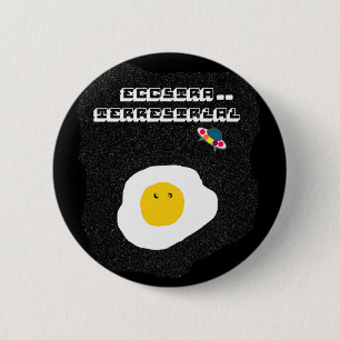 Eggtraterrestial Fried Egg Alien Badge