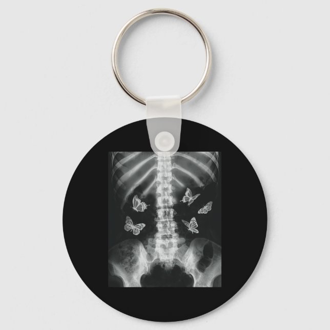 Egirl Skeleton Xray Butterfly Harajuku y2k Dark Ed Key Ring (Front)