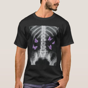 Egirl Xray Skeleton Pink Butterfly Harajuku Y2k Da T-Shirt