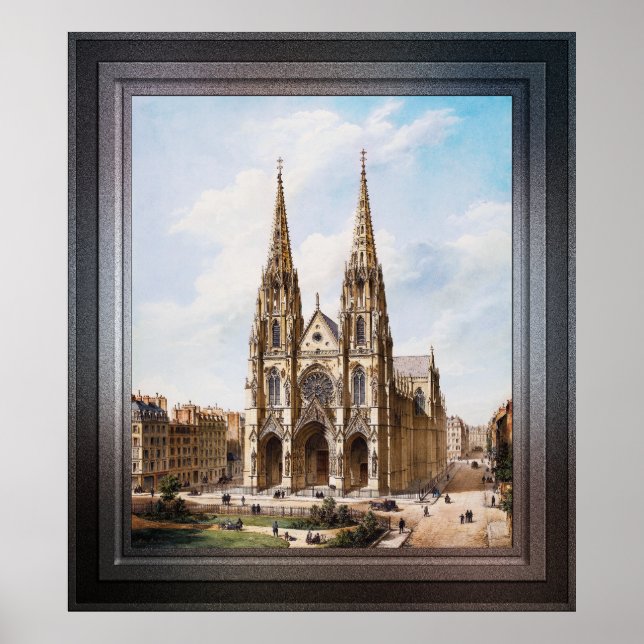 Église Sainte-Clotilde à Paris by Max Berthelin Poster (Front)