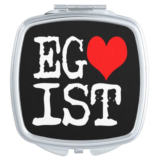 Egoist Red Heart Black Compact Mirror