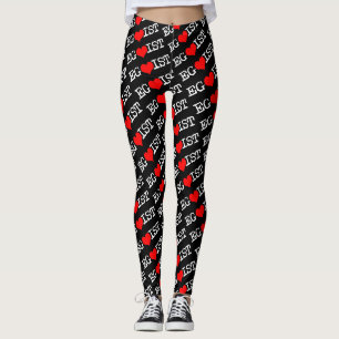 Egoist Red Heart Black Leggings