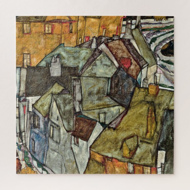 Egon Schiele - Crescent of Houses II Jigsaw Puzzle (Vertical)