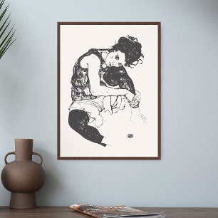 Egon Schiele Drawings I Seated Woman Art Print