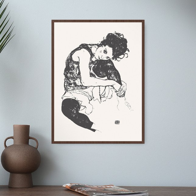 Egon Schiele Drawings I Seated Woman Art Print (Creator Uploaded)