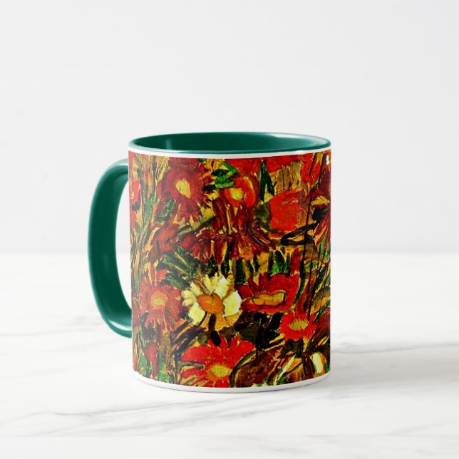 Egon Schiele - Field of Flowers. Mug (Front Left)
