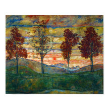 Egon Schiele Four Trees Tree Nature Park Fall