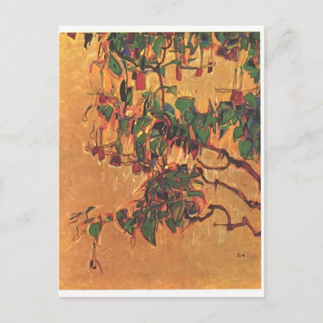 Egon Schiele- Fuchsia Postcard (Front)