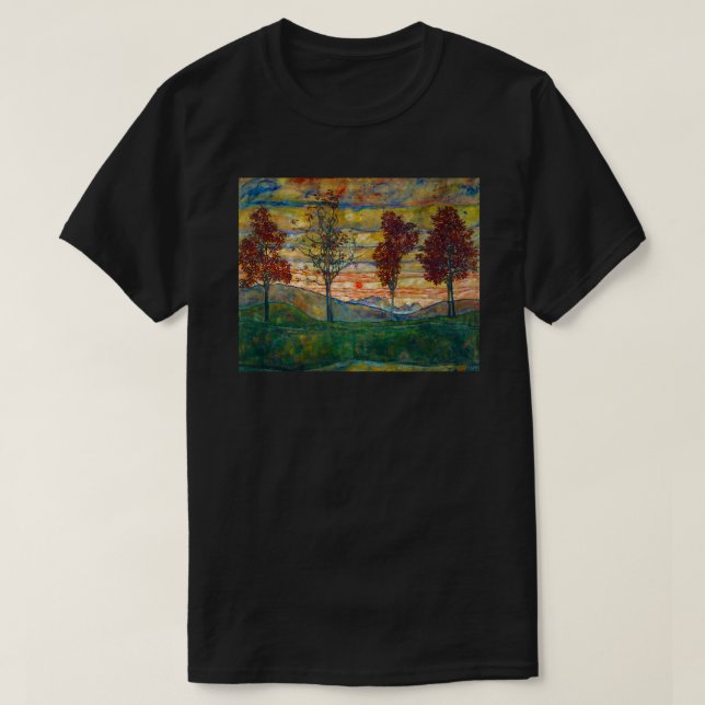 Egon Schiele Paintings | Vier Baeume -Four Trees  T-Shirt (Design Front)