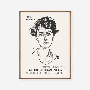Egon Schiele Portrait of a Young Woman Art Exhibit Poster