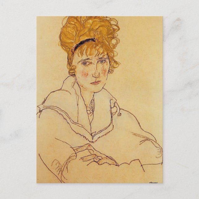 Egon Schiele- Portrait of Edith Schiele Postcard (Front)