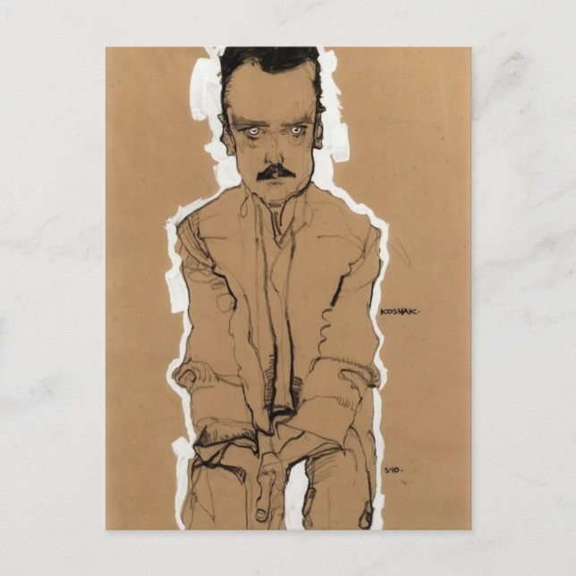 Egon Schiele- Portrait of Eduard Kosmack Postcard (Front)