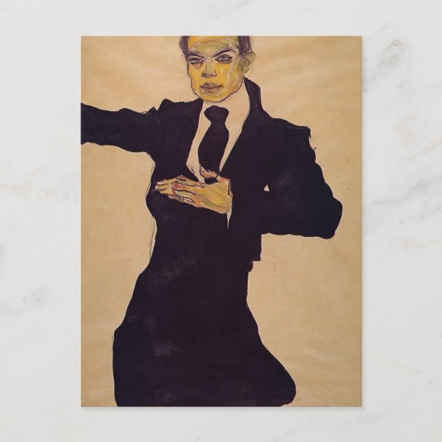 Egon Schiele- Portrait of Painter Max Oppenheimer Postcard (Front)
