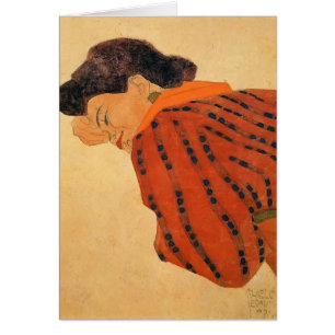 Egon Schiele- Reclining Woman with Red Blouse