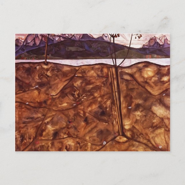 Egon Schiele- River Landscape Postcard (Front)