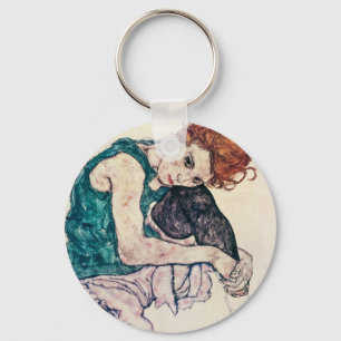 Egon Schiele Seated Woman Key Chain