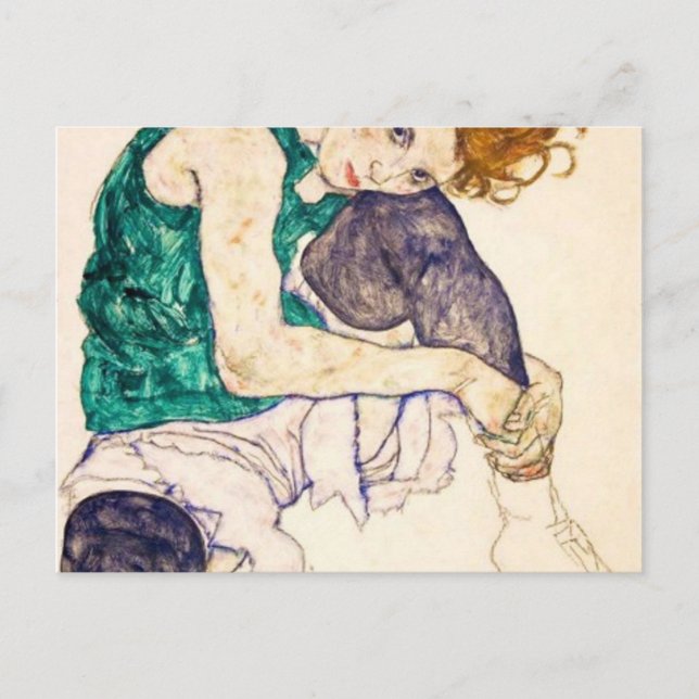 Egon Schiele Seated Woman Postcard (Front)