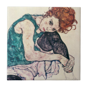 Egon Schiele Seated Woman Tile
